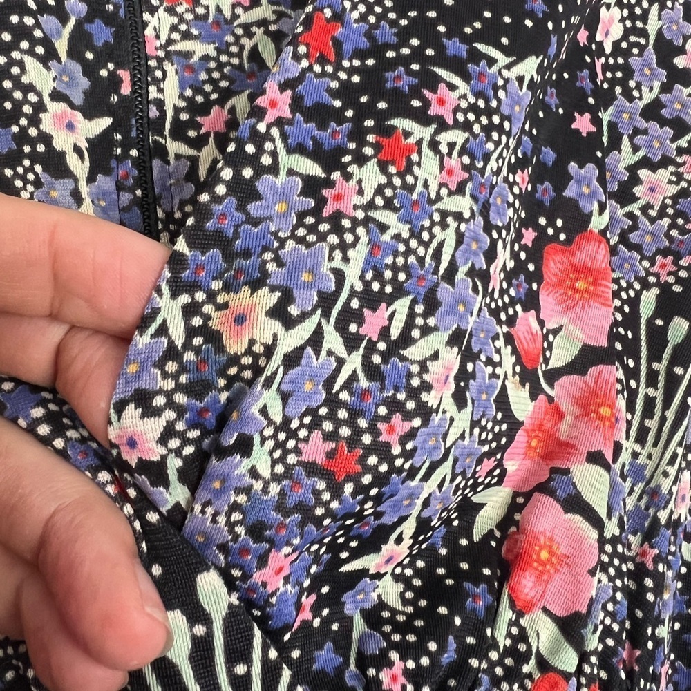 Vintage 70s Cottagecore Lace Bell Sleeve Floral Hippie Maxi Dress Size 10 - Picture 5 of 13